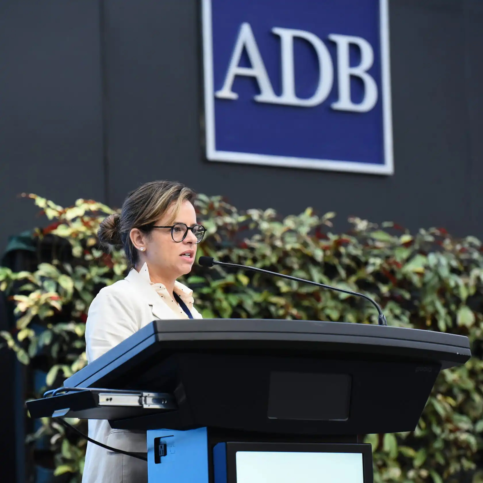 PAGE news pic 29 Aug 2024 Woman speaking at podium during the Asian Regional Meeting of the Coalition of Finance Ministers for Climate Action in Manila